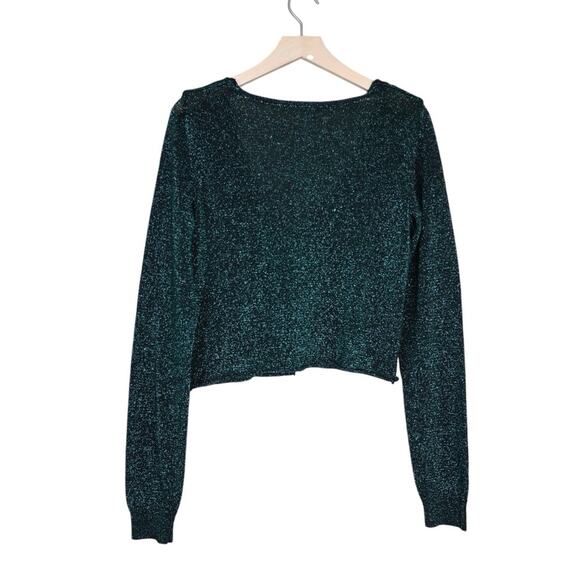 Free People Womens S Emmaline Metallic Cardigan Alpine Green Combo NEW - Picture 3 of 11